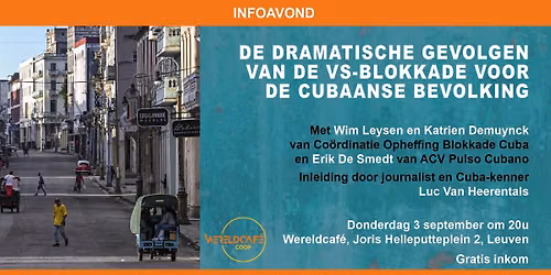 Infoavond@Wereldcaf\u00e9: De dramatische gevolgen van de VS-blokkade voor de Cubaanse bevolking