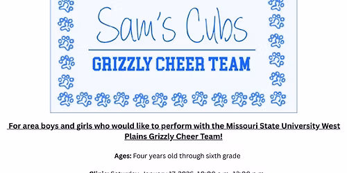 Sam\u2019s Cubs Cheer Clinic\ud83d\udc3b\ud83d\udce3