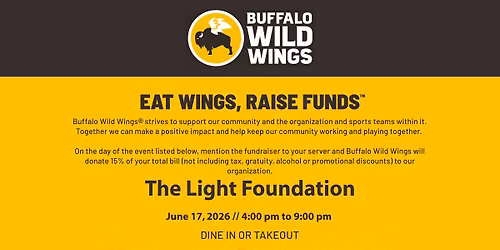 Eat Wings, Raise Funds for The Light Foundation