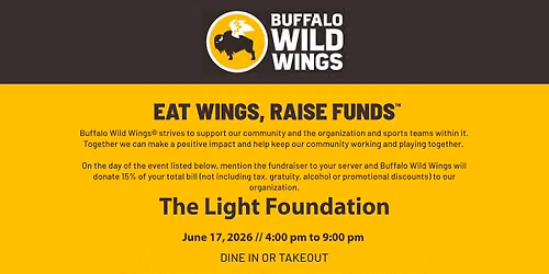 Eat Wings, Raise Funds for The Light Foundation
