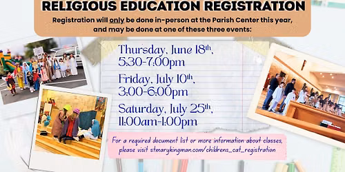 FINAL Religious Education Registration Event!