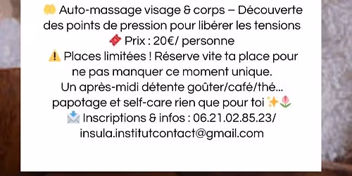 Atelier Bien-\u00eatre Chez insula institut le 15 novembre et 20 d\u00e9cembre 