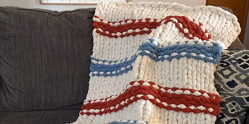 Make an Americana Chunky Knit Blanket 