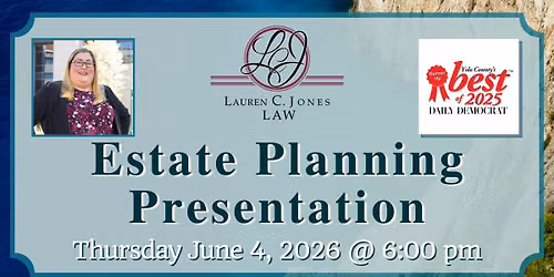 FREE Estate Planning Presentation - IN PERSON and ONLINE