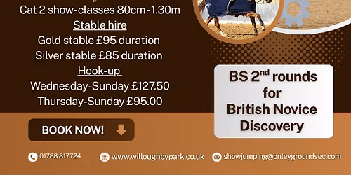 MAY BS STAYOVER INCLUDING 2ND ROUNDS FOR BN & DISCO - CAT 2 CLASSES 80CM - 1.30M