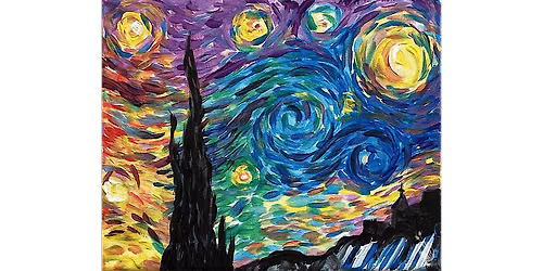 Glittering Nebulas Over a Rainbow Starry Sky - Paint and Sip in Denver | Classpop!\u2122