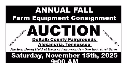 Annual Fall Farm Equipment Consignment Auction in Alexandria