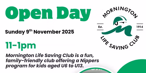 MORNINGTON LIFE SAVING CLUB - OPEN DAY 2025 \ud83e\udd0d\ud83d\udc9a