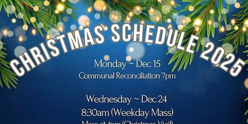 Christmas Schedule 2025