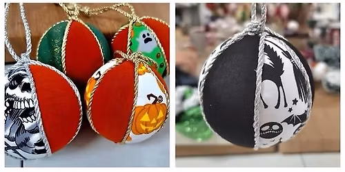 Halloween or Christmas fabric bauble making