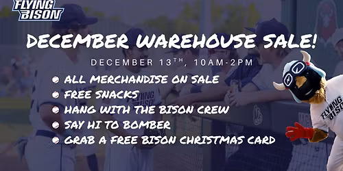 Flying Bison December Warehouse Sale!