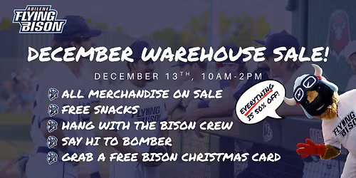 Flying Bison December Warehouse Sale!