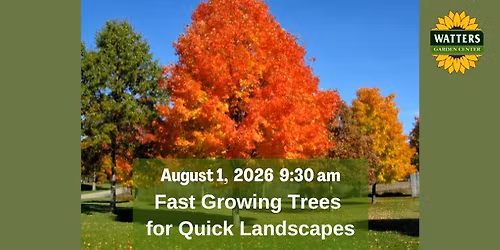 Free Garden Class: Fast Growing Trees for Quick Landscapes 