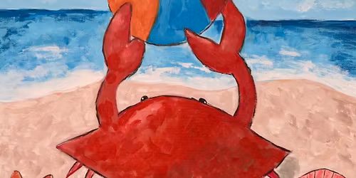 Color Your Canvas Kids: Crabby Beach Day