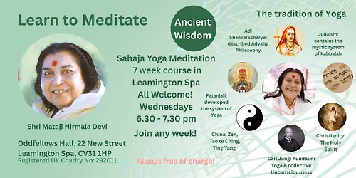 Learn to Meditate - Free course - Leamington Spa  - Ancient Wisdom