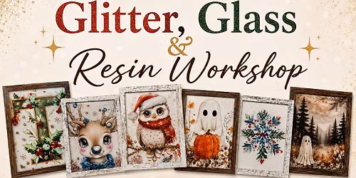 Leavenworth Saturday September 19 @ 1:00pm Glitter Glass & Resin Workshop