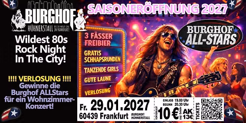 SAISONER\u00d6FFNUNG 2027 | Wildest 80s Rock-Night in the City | BURGHOF ALLSTARS