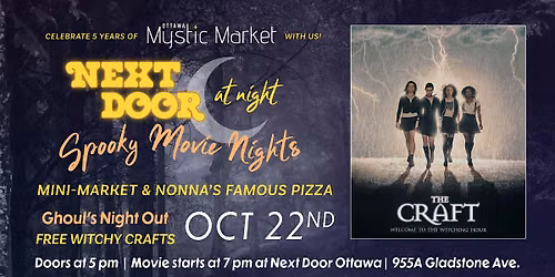 Spooky Movie Night At Next Door 'The Craft'