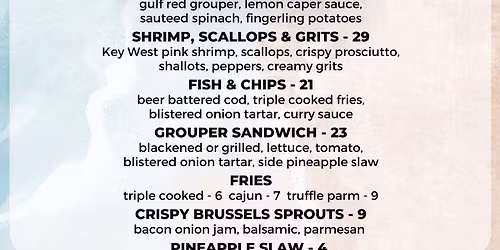 Coastal Menu - Wednesday