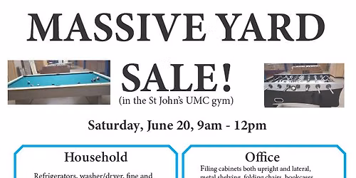 Massive Yard Sale at St John's!