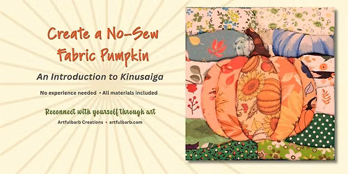 Create a no-sew fabric pumpkin wall hanging