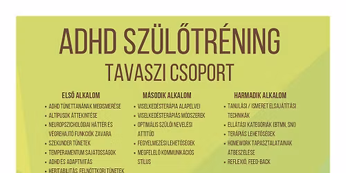 ADHD (aktivit\u00e1s \u00e9s figyelemzavar) sz\u00fcl\u0151tr\u00e9ning 2026 febru\u00e1rj\u00e1ban Gy\u0151rben