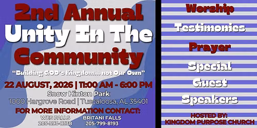 2nd Annual Unity in the Community formerly "Ekklesia in the Park