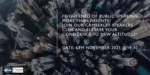 Toastmaster's International - Camberley Speakers Club meeting on 6th Nov 2025