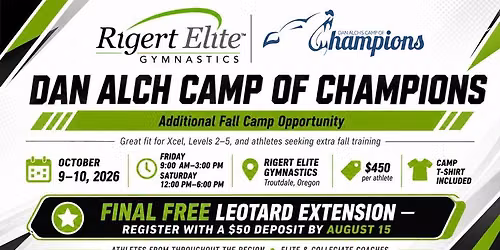 Dan Alch Camp of Champions 2-day Gymnastics Camp