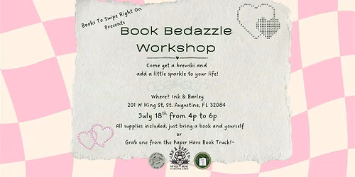 Book Bedazzling Workshop w\/ Ink & Barley and The Paperhare Book Truck