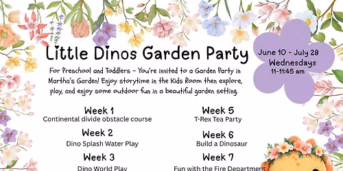 Little Dinos Garden Party - Toddlers & Preschoolers