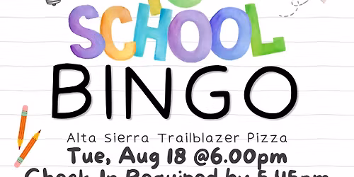 Back to School Bingo