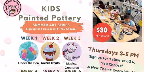 Kids Painted Pottery Summer Art Series