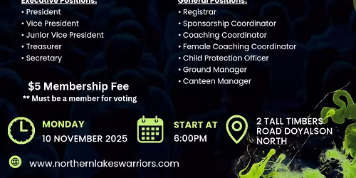 Northern Lakes Warriors JRL AGM