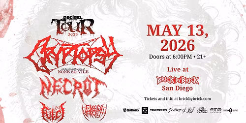 The Decibel Magazine Tour: Cryptopsy with special guests