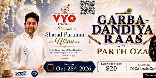 Parth Oza Garba Dandiya Raas 2026 in Cleveland