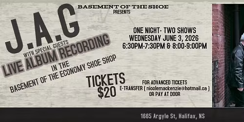 J.A.G Live Album Recording In The Basement Of The Economy Shoe shop