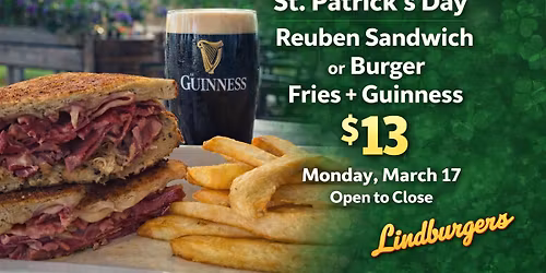 \ud83c\udf40 Lucky 13 St. Patrick\u2019s Day Special at Lindburgers Jupiter