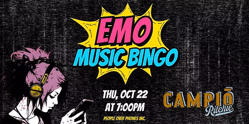 Edmonton- Emo Music Bingo Thu Oct 22 @ Campio Ritchie
