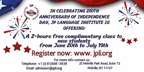 2-hour Free Complimentary Language Courses
