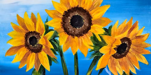 Sip & Paint "Sunflowers in Blue"