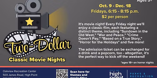 Two-Dollar Classic Movie Night - Theme: "Horror for the Holidays"