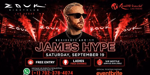 JAMES HYPE AT ZOUK NIGHTCLUB