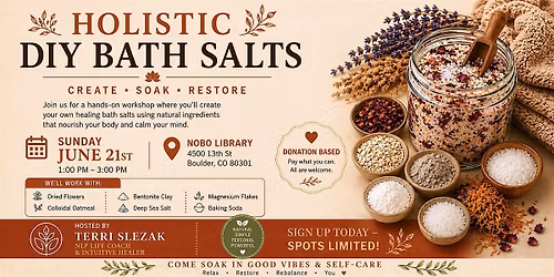 Holistic DIY Bath Salts Makers Event
