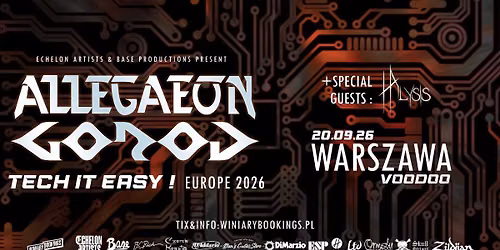 ALLEGAEON x GOROD + Halysis \/ 20.09.26 \/ VooDoo, Warszawa
