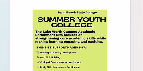 PBSC LAKE WORTH SUMMER YOUTH COLLEGE