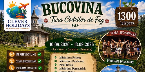 Bucovina Tara Codrilor de Fag 1300lei\/pers