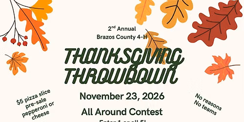 2026 Brazos County 4-H Thanksgiving Throwdown