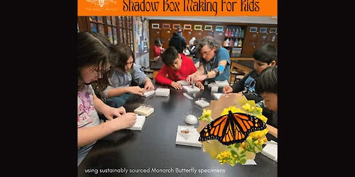 2 Part Workshop: Monarch Butterfly Pinning & Shadow Box Creation for Kids