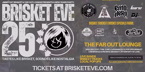 BRISKET EVE 2025 w\/ Jimmy Eat Brisket, Emo Hero, Blink-182 Tribute and More